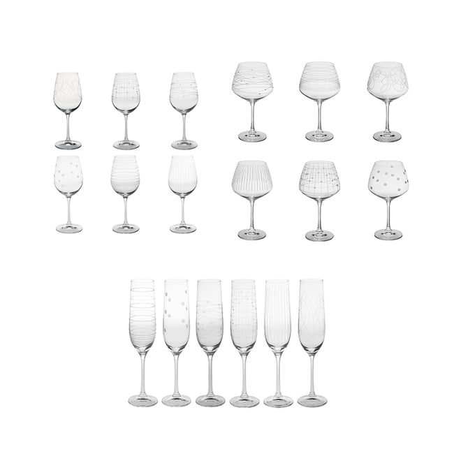 Service de verres 18 pièces Graphik dégustation - GRAPHIK Couleur transparent <span itemprop=