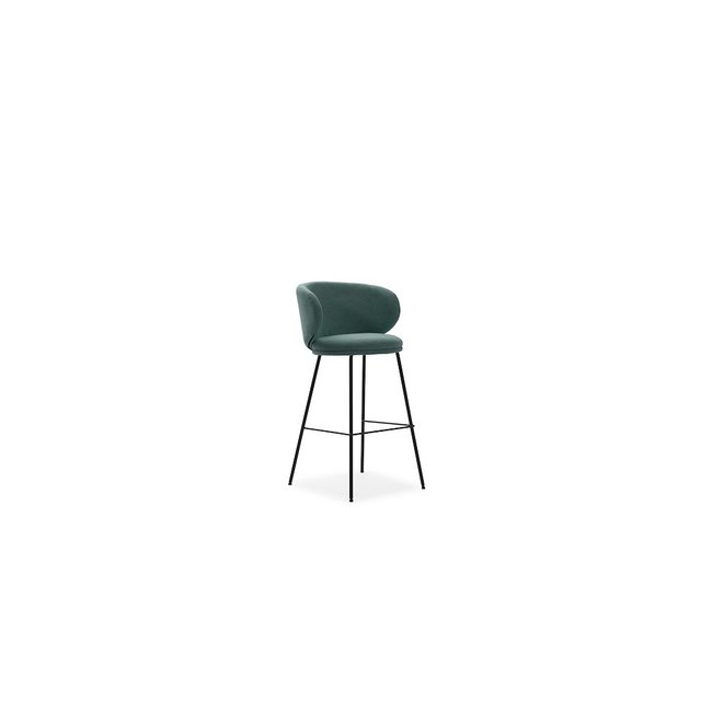 Lot de 2 tabourets de bar en tissu et métal H65cm - Havel - DRAWER