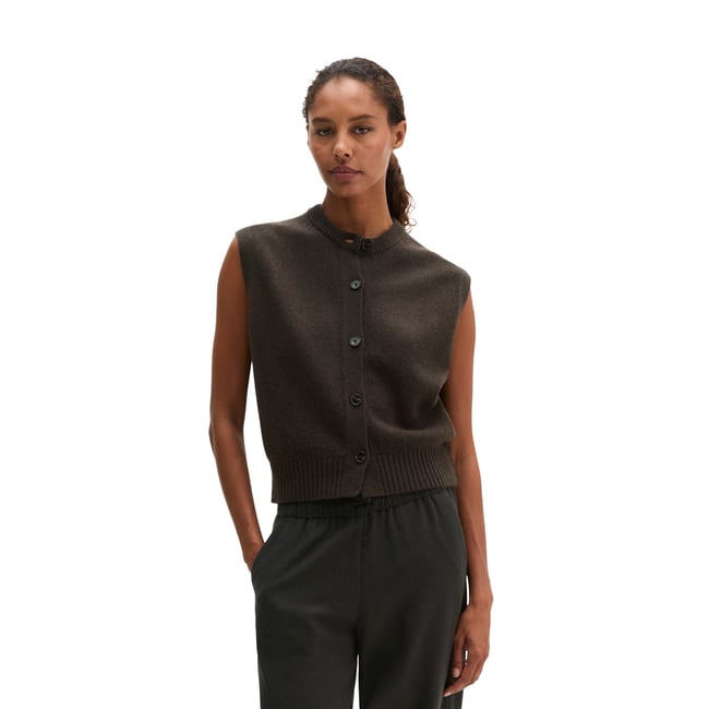 Cardigan sans manches, coupe classique en mélange de laine vierge douce - MARC O'POLO