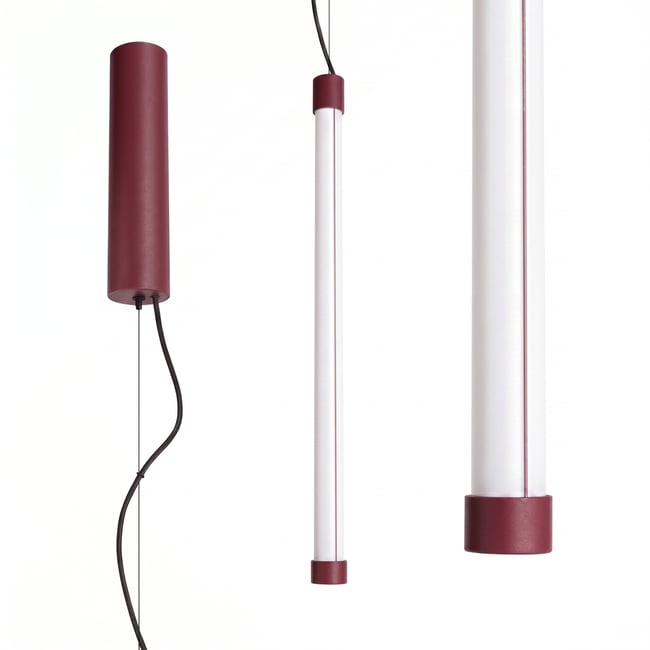 Suspension Acier Bordeaux LED 1 Trang Couleur bordeaux <span itemprop=