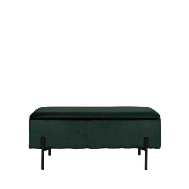 Banc avec coffre de rangement en velours et métal- WATFORD - HOUSE NORDIC