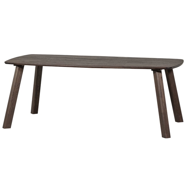 Table à manger en bois de chêne 4 personnes DEENS Couleur marron foncé <span itemprop=