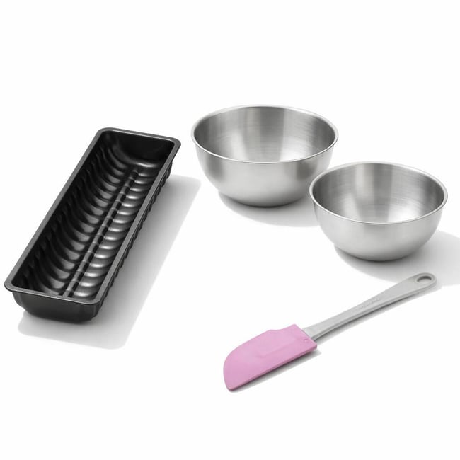 Set de 4 ustensiles de pâtisserie moule à gâteaux 2 bols noir <span itemprop=