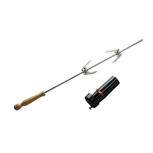 Tournebroche rôtissoire + moteur  60 cm argent <span itemprop=