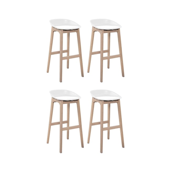 Lot de tabourets de bar en chêne et assise plastique 75cm RIVA - MOB IN