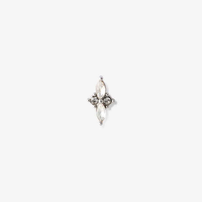Piercing helix/tragus navettes en acier chirurgical argenté argenté <span itemprop=