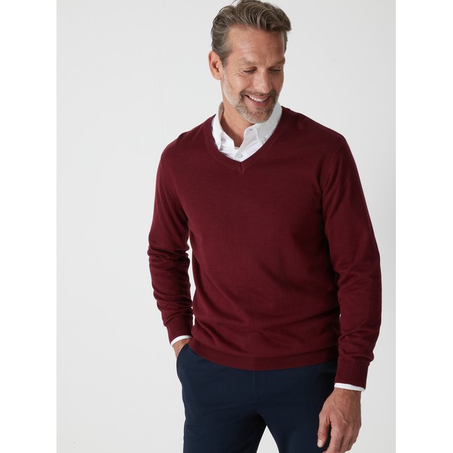 Lot de 2 pulls V bordeaux <span itemprop=