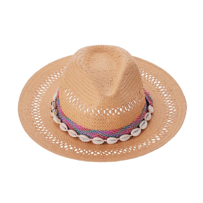 Chapeau forme panama ZINA caramel <span itemprop=