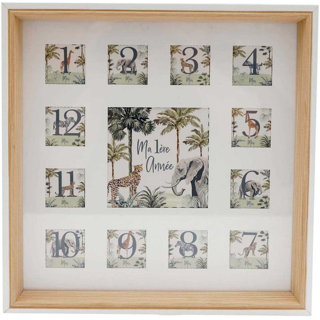 Cadre photo Première année Safari 27 x 27 cm Couleur v019845 <span itemprop=