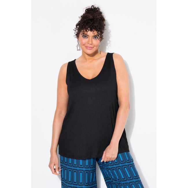 Haut en jersey texturé, décolleté en V - ULLA POPKEN