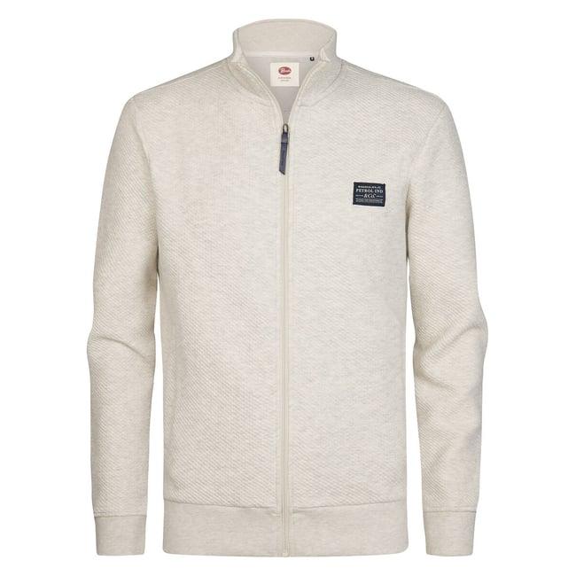 High Neck Track Top, ecru marl, PETROL INDUSTRIES