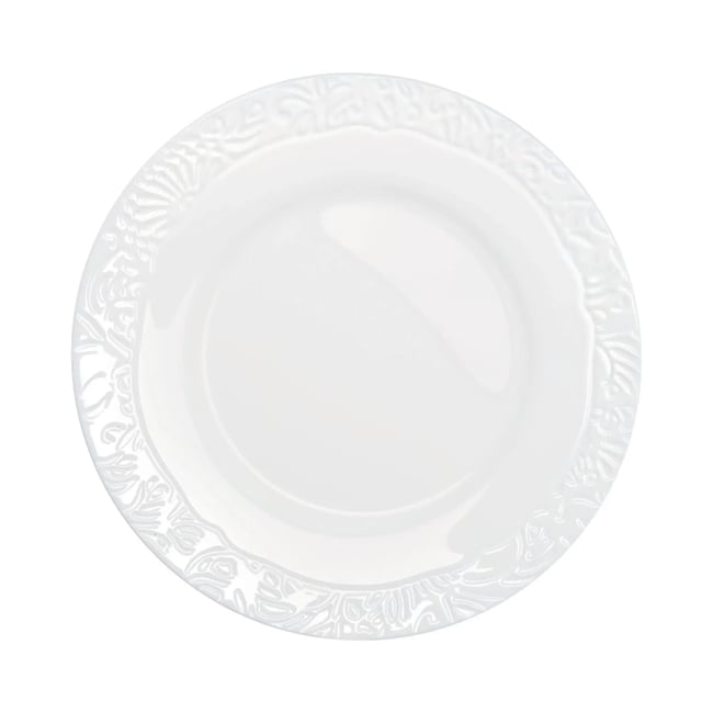 6 assiettes plates blanches en opale 25 cm -DANBURY Couleur blanc <span itemprop=