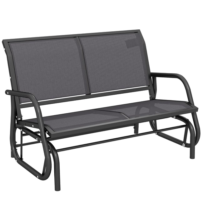 Fauteuil à bascule d'extérieur Métal Gris gris <span itemprop=