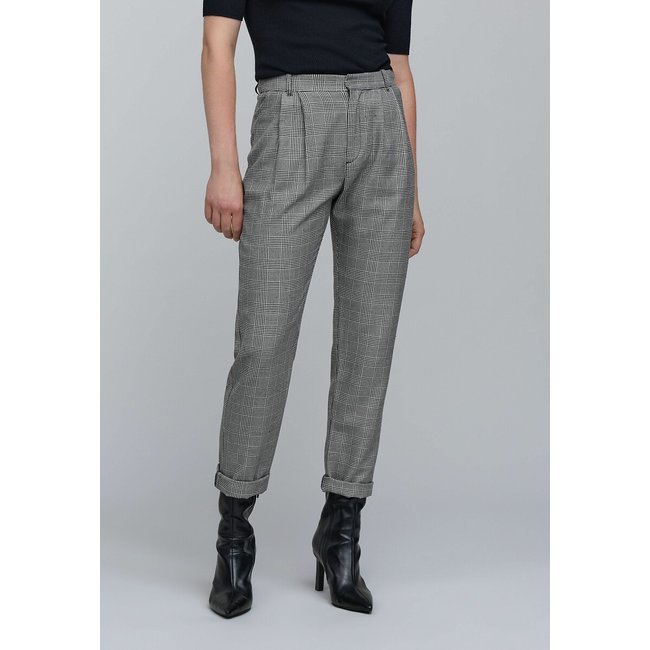 Pantaloni a sigaretta Principe di Galles nero  IKKS