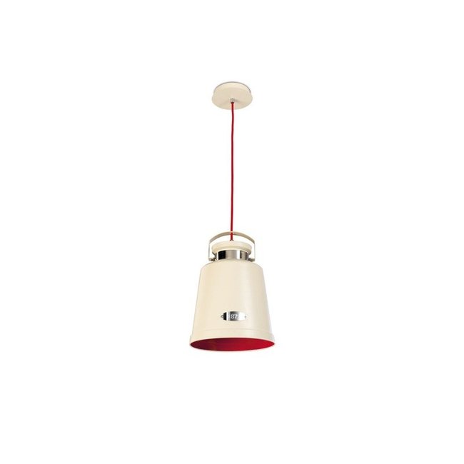 Suspension vintage ancien Couleur blanc ancien interieur rouge <span itemprop=