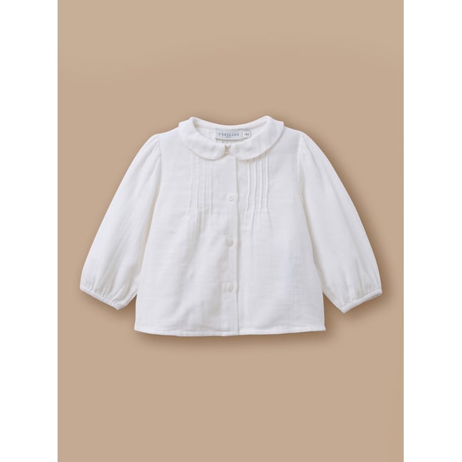 Blouse gaze de coton ecru <span itemprop=