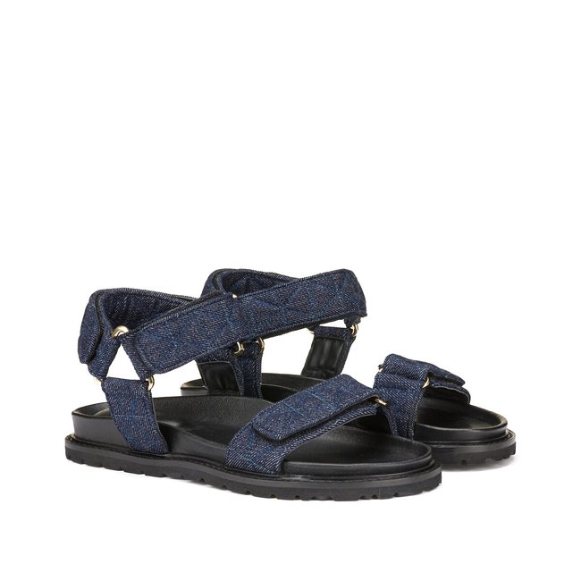 Sandales talon plat denim La Redoute Collections La Redoute