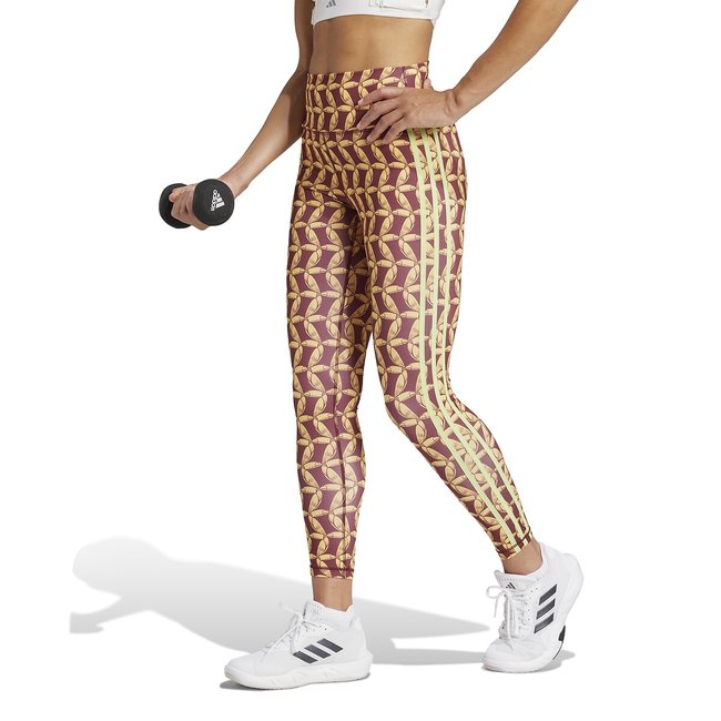 Printed Long Leggings, Farm Rio, printed burgundy, adidas Performance