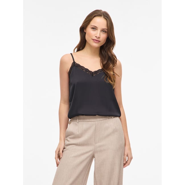 Caraco col V en dentelle noir <span itemprop=