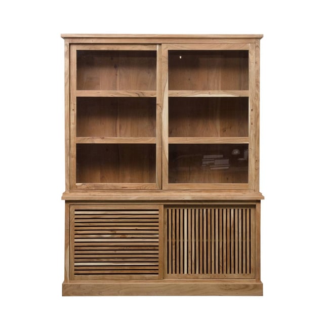 Vaisselier en bois d'acacia SALTA Couleur bois clair <span itemprop=