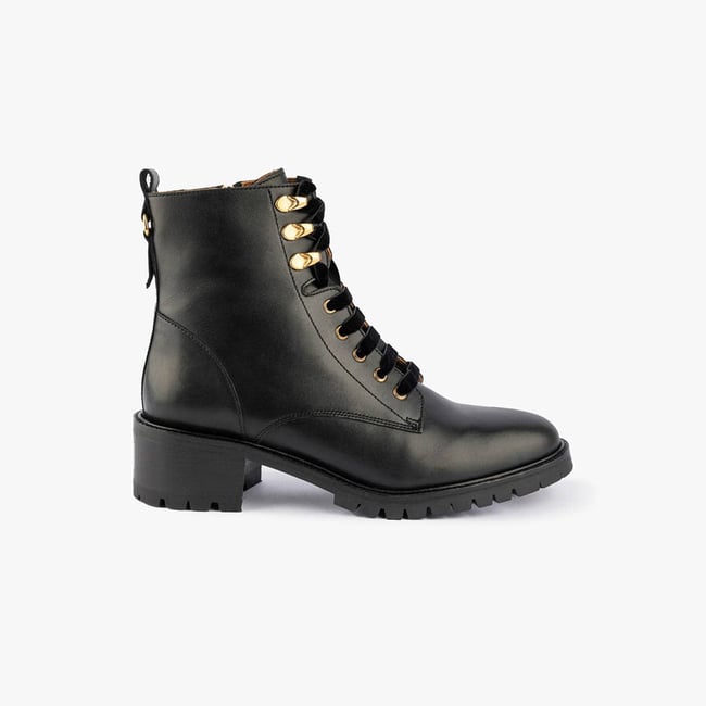 Bottine Cuir lisse ELISABETH noir <span itemprop=