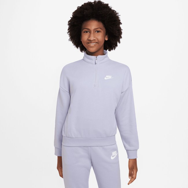 Sweat molletonné col montant lilas <span itemprop=
