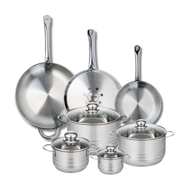 3 poêles 24/28/32cm + 4 faitouts 12/16/20/24cm PROFI BRILLANT gris <span itemprop=