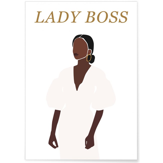 Affiche Lady Boss 3 Couleur blanc <span itemprop=