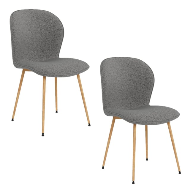 Lot de 2 chaises de salle à manger en tissu et acier LINA - TOILINUX
