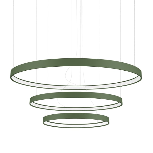 Lustre Aluminium Vert Olive LED 3 Rio Couleur vert olive <span itemprop=