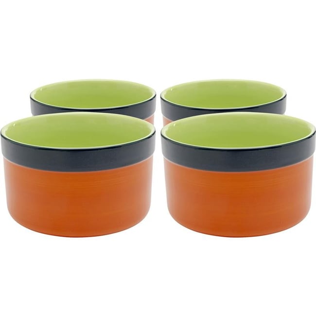 Lot de 4 bols en grès, CAPRI Couleur orange <span itemprop=