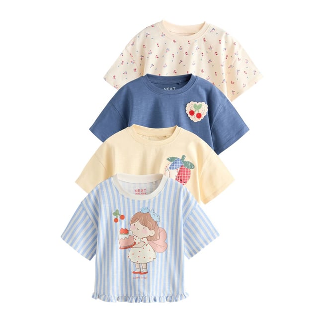 T-shirt, lot de 4 fraise patchwork <span itemprop=