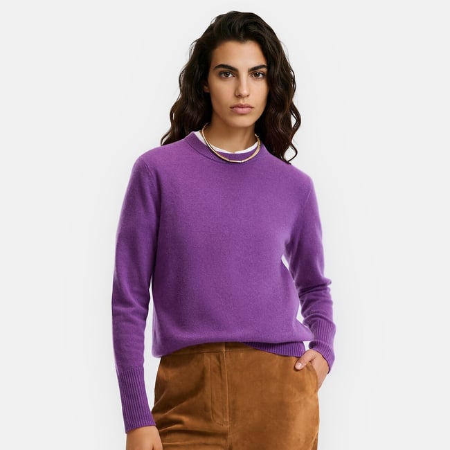 Pull col rond en fine maille en cachemire - LA REDOUTE COLLECTIONS