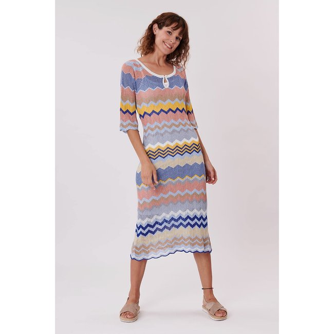 Vestido Hania, em malha multicolor <span itemprop=