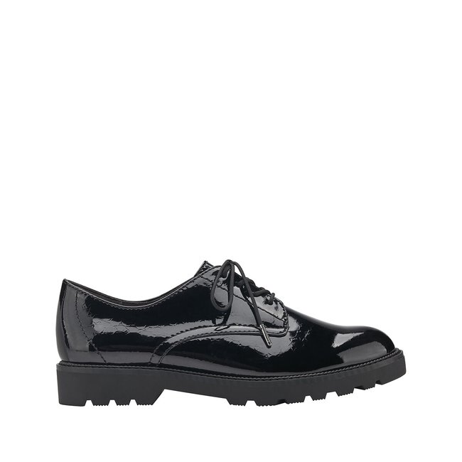 Derby in pelle nero verniciato TAMARIS