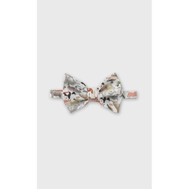 Noeud papillon animal Liberty Fabric blanc <span itemprop=