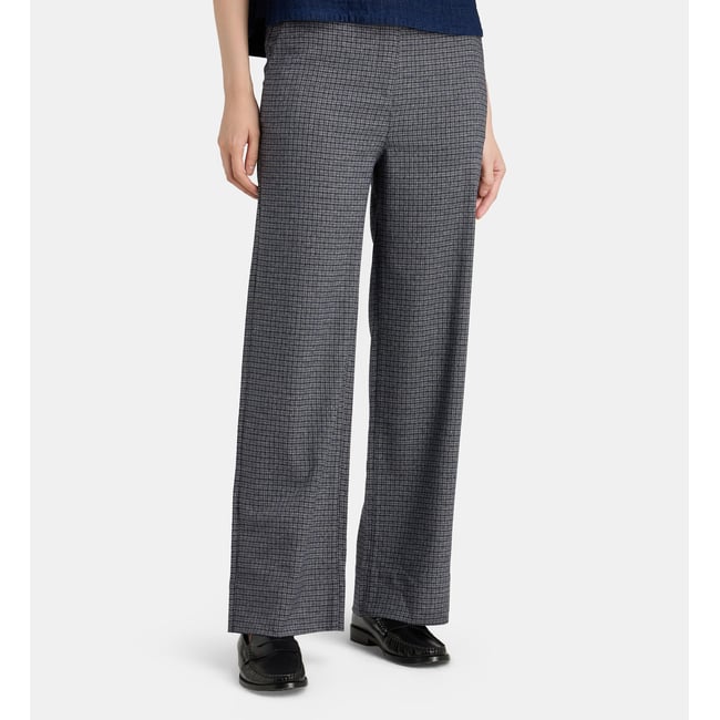 Pantalon large myster c carreaux multicolore <span itemprop=