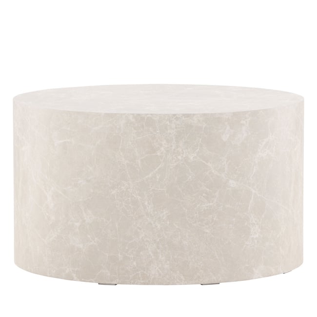 Table basse ronde effet marbre  80cm- YORK Couleur grège <span itemprop=