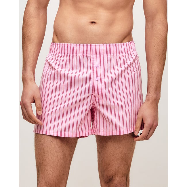 Caleçon en coton à rayures ROSISTRIPIZ rose <span itemprop=