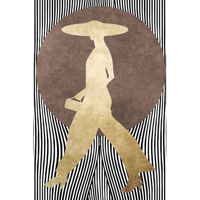Tableau silhouette femme à chapeau - HEXOA