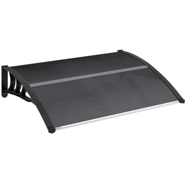 Auvent de porte Polycarbonate Noir noir <span itemprop=