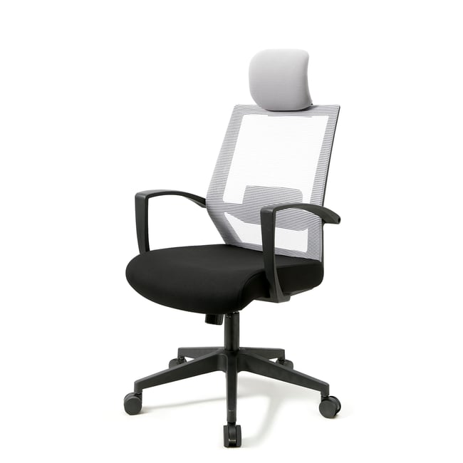 Fauteuil de bureau à roulettes en tissu, MAX Couleur gris-noir <span itemprop=