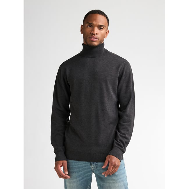 Pull col roulé gris steal melee <span itemprop=