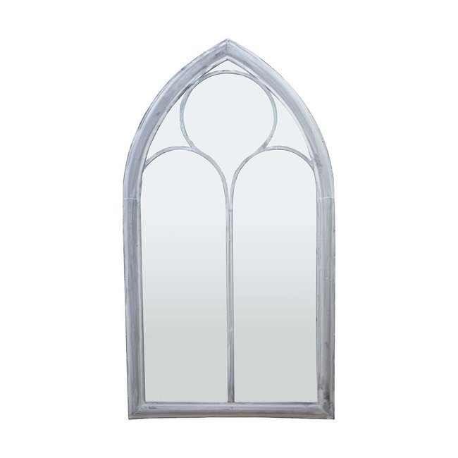 Grand miroir fenêtre en métal Eglise Couleur grey <span itemprop=