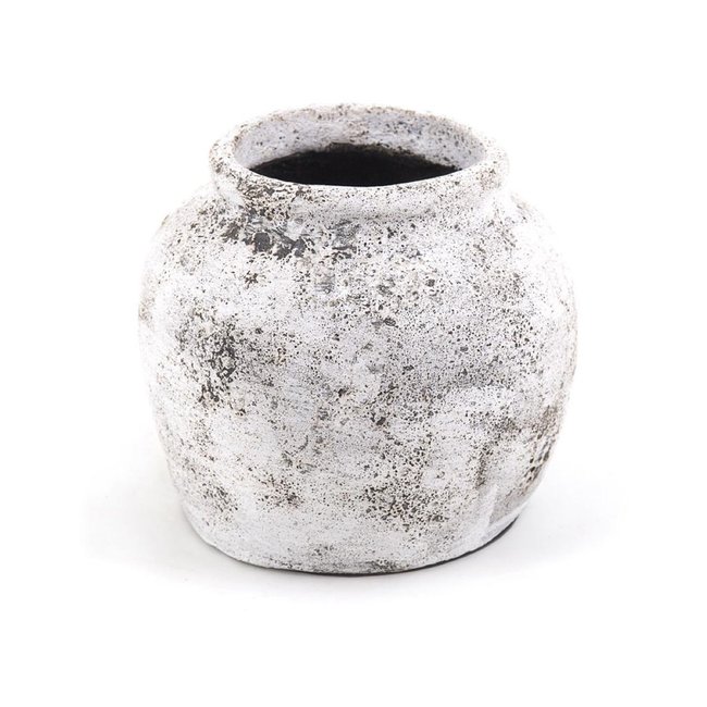 Vase terre cuite Couleur blanc <span itemprop=