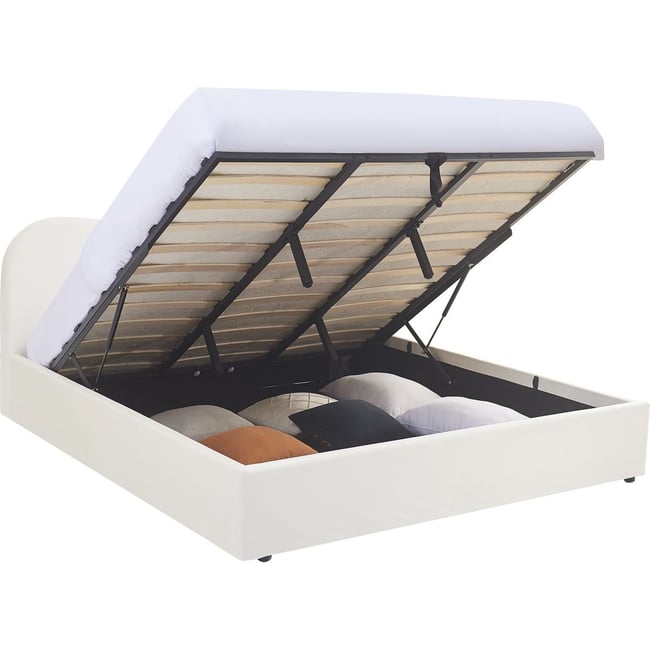 Lit coffre avec tête de lit en velours - SUZON - HOMIFAB