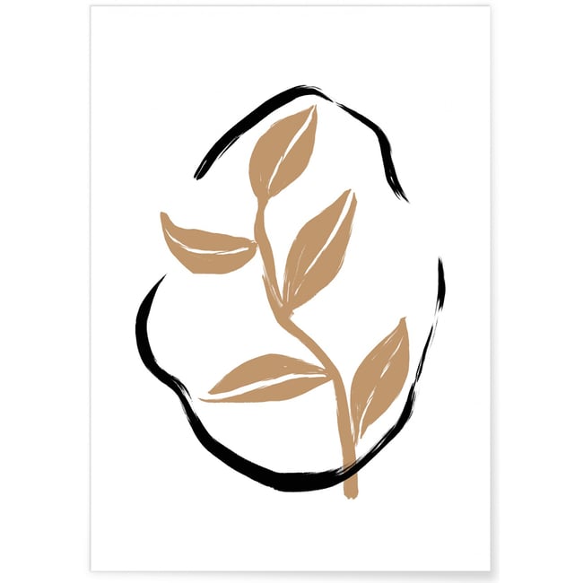 Affiche Abstract Feuille 2 Couleur blanc <span itemprop=