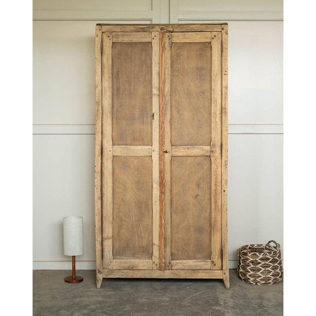 Armoire parisienne en bois clair Blandine N°520 - Bon état Couleur bois clair <span itemprop=