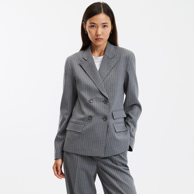 Blazer coupe cintrée, à rayures tennis rayé gris/ivoire LA REDOUTE COLLECTIONS
