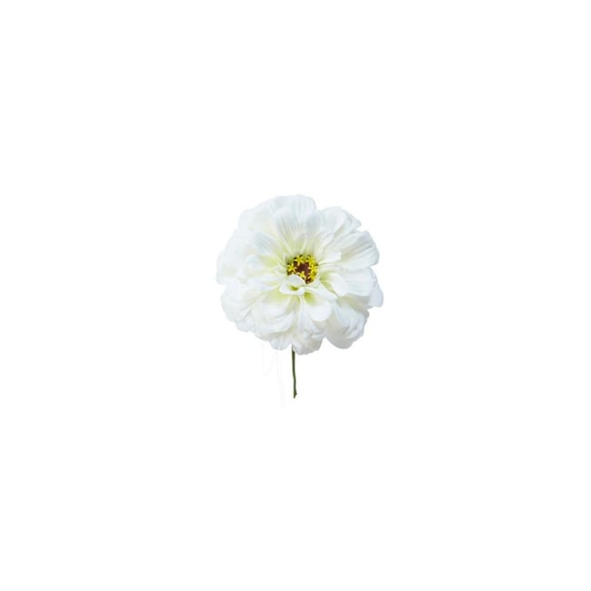 Tige de zinnia artificielle H18 Couleur blanc <span itemprop=